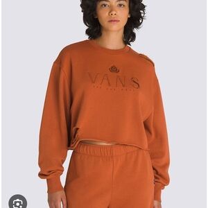 Vans Burnt Orange Logo Sweatshirt distressed